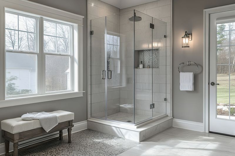 Corner Shower with Glass Walls