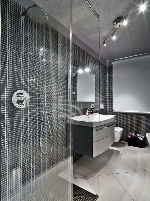 Contemporary Shower with Bench